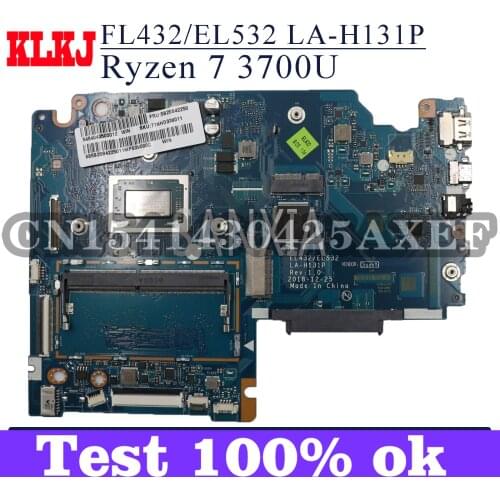 KLKJ FL432/EL532 LA-H131P Laptop Motherboard For Lenovo IdeaPad S340-15API Original Mainboard Ryzen 7 3700U (R7-3700U)