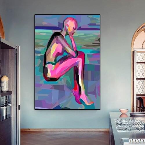 Colorful Abstract Girl Canvas Painting Sexy Beauty Poster and Prints Wall Pictures Nordic Minimalist Living Room Home Decoration