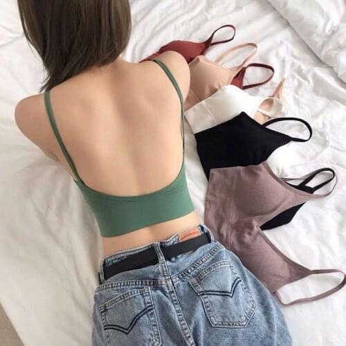 Women Tank Crop Top Seamless Underwear Female Crop Tops Sexy Lingerie Intimates Fashion with Removable Padded Camisole