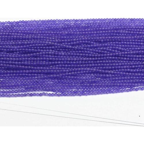 Multisize natural purple jades stone chalcedony 2mm 3mm hot round beads new diy jewelry 15" B458