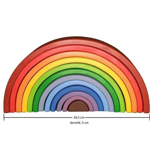 Wood + 1 Years Old Private Waldorf Rainbow 12'li Small Size
