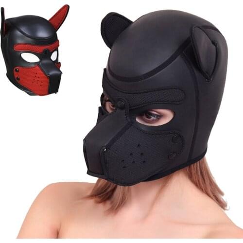 Puppy Cosplay Mask for Adult Role Play Dog Mask Halloween Easter Party Mask Man/Women Cool Cos Costumes Accessories PU Rubber