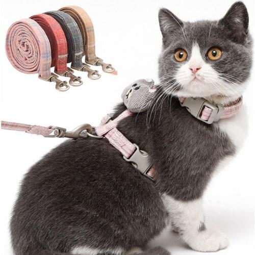 Cute Cat Harness And Leash Set Walking Lead Leash For Puppy Dogs Kitten Cat Accessories For Small Cats Kitten Pet Supplies