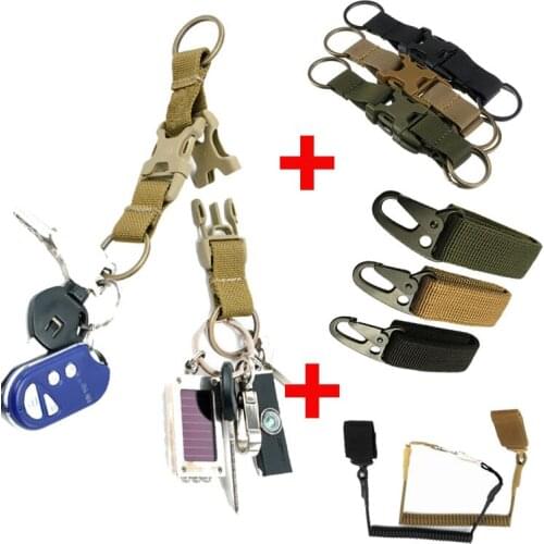 Multifunctional Outdoor Tactical Keychain Camping Sport Carabiner Backpack Hooks Molle Hook Survival Gear Keychain Clasp Spring