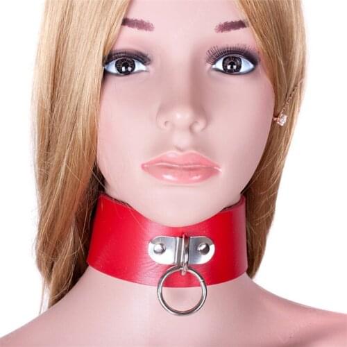 Soft PU Leather Slave Collar Sex Toy for Women Neck Bondage Restraint Fetish Sex Product Erotic Games Sex Collar Ring for Couple