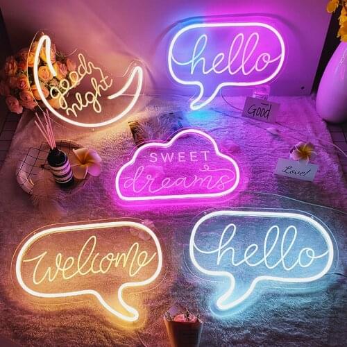 Neon Light Sign Led Custom Acrylic Flex Personalized Luces De La Noche Light Up Signs Bedroom Decoracion Habitacion Adolescente