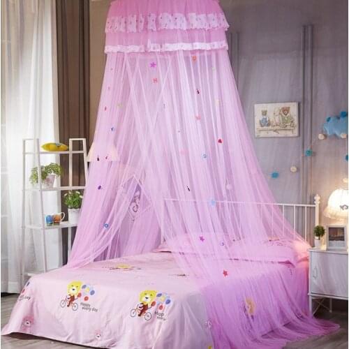 New Children Elegant Tulle Bed Dome Bed Netting Canopy Circular Pink Round Dome Bedding Mosquito Net for Twin Queen King