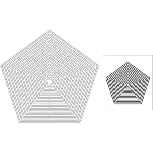 2020 New Hot Pentagon Corner Background Nesting Layered Metal Cutting Dies and For Die Scrapbooking Foil Cut Crafts No Stamps