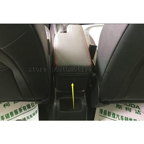 For SKODA Yeti Dual Layer 2017 2018 2019 Armrest Arm Rest PU Leather Center Console Storage Box Tray