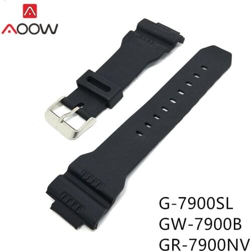 PU Strap Band for Casio G-SHOCK G-7900SL GW-7900B GR-7900NV Men Sport Outdoors Rubber Replacement Bracelet Watch Accessories