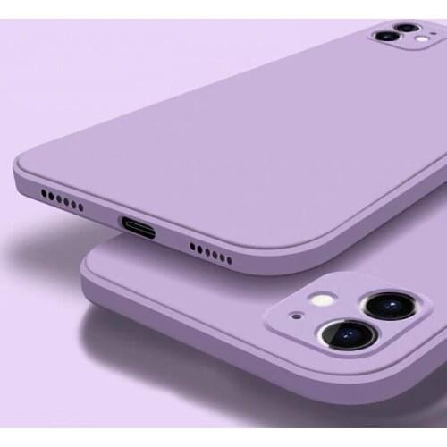 Luxury Original Square Liquid Silicone Case For iPhone 11 Pro Max X XR XS 12 Mini 7 8 6s Plus SE 2020 Soft Shockproof Back Cover