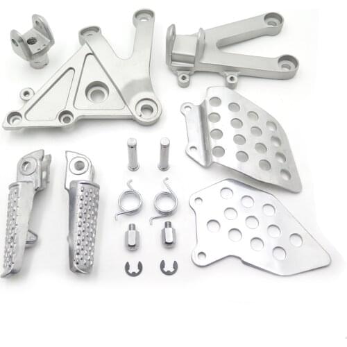 Aftermarket Free shipping motorcycle parts Silver Front Rider Foot Pegs Bracket fit For Honda CBR600RR 2003 2004 2005 2006