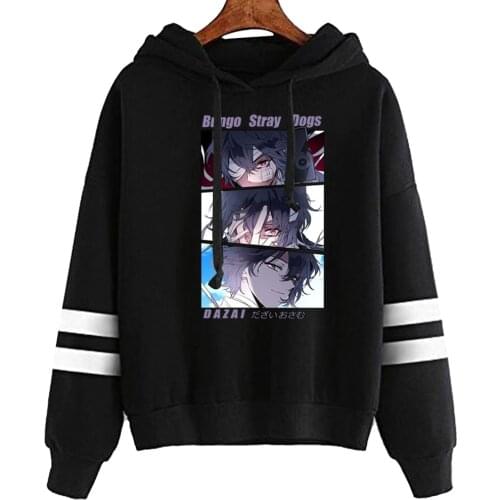 Hoodie Sweatshirt Anime Bungo Stray Dogs Print Hoodies Harajuku Cool Dazai Eye Streetwear Winter Unisex Sweatshirts Male Unisex