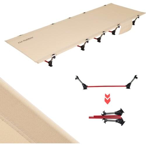 Outdoor Fully Folded Camping Bed Single Ultra-light breathable Bed Foldable Lunch Brreak Bed for Camping Hiking Fishing