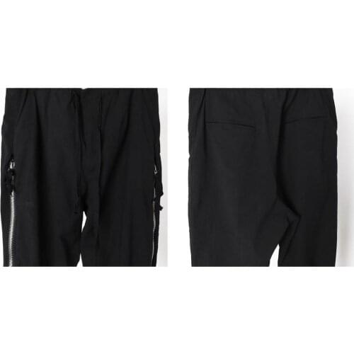 2020 Spring Mens Double-layered fabric double trousers zipper adjustable / Tapered Fit Zipper /hip-hop feet pants