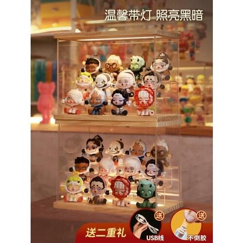 Blind Box Storage Box with Light Hand Office Baby Doll Standee Display Rack Display Cabinet Villa Scene storage box organizer