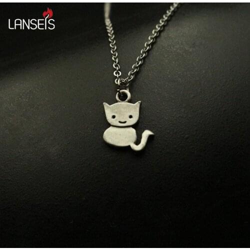 Lanseis 1pcs cute animal necklace pendant women Kawaii cat pendant