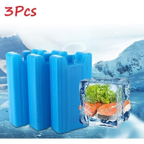 3Pcs Plastic Gel Freezer Ice Blocks for Picnic Travel Lunch Reusable Cool Cooler Pack Bag Water Injection Box Fresh Food Storage