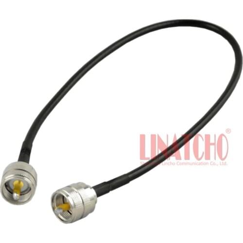 50cm RG58U Double PL259 UHF Male to M Male Connector Jumper Cable for Repeater Radio Duplexer