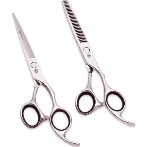 6" Purple Dragon Japan Steel Barbershop Hair Cutting Scissors Professional Hairdressing Thinning Scissors 2000# Fish Bone Teeth