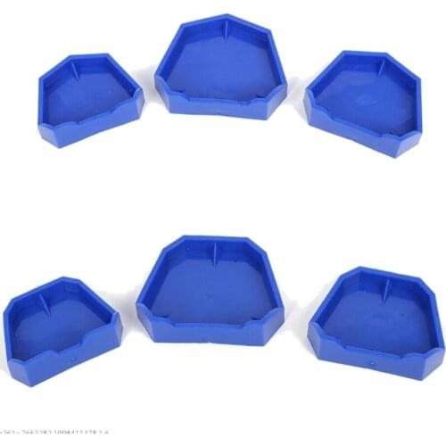 6Pcs/Set 3 Sizes Model Base Set Mold Plaster Base Denture Tray Lab Former Base Kit