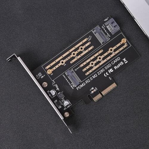 NVME/M2 PCIE Adapter SSD M2 to SATA PCI-E Card M Key +B Key Add On Cards PCIE to M2/M.2 Adapter Card Cable Extender