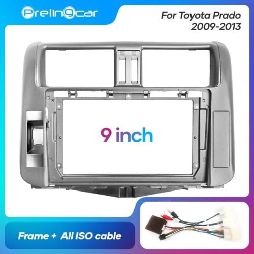 1Din 2Din Car DVD Navigation Radio Fascia Frame For Toyota Prado 2009-2013 Stereo Receiver Player Panel Dash Trim Kits