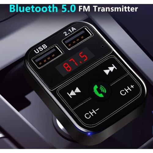 Fast USB Car Charger Bluetooth 5.0 FM Transmitter Modulator Handsfree Car Kit 3.1A Fast Phone Charger Audio MP3 Player