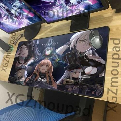 XGZ large game mouse pad black lock edge sexy shooter girl front animation mouse pad custom computer table mat rubber non slip c