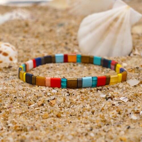 Go2boho Miyuki Tila Bracelet For Women Friendship Beads Bracelets for Girl Boho Jewelry 2021 Summer Beach Rainbow Pulseiras GIft