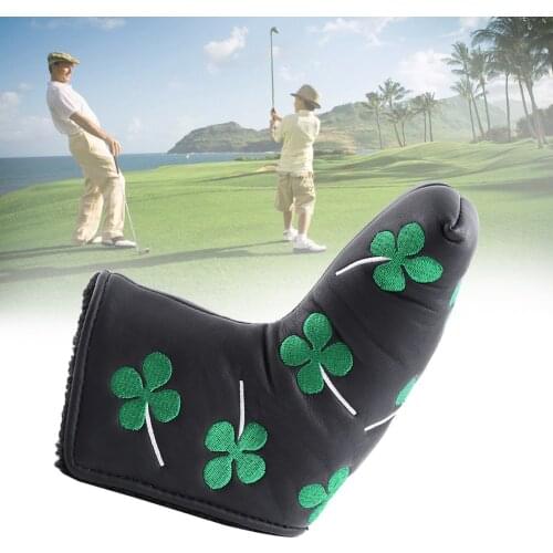 Golf Putter Cover Four Leaf Clover PU Head Cover Golf Clubs Protector For Golf Activity Accessory