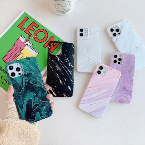 Geometric Texture Colorful Marble Phone Case For iPhone 12 12Pro Cases For iPhone 11 Pro Max XS XR 7 8Plus Laser Back Cover Capa