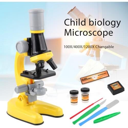 Childrens Microscope Toys Science Experiment Toys 1200 Times Microscope Teaching Material Set School Students Microscope Toys