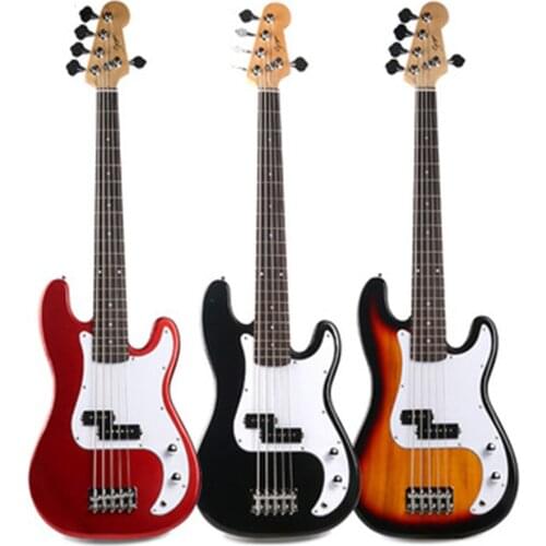 5-String Bass Guitar 21-Fret Paulownia Solid Body Electric Guitar Professional Performance Electric Bass Music Instrument BGT01