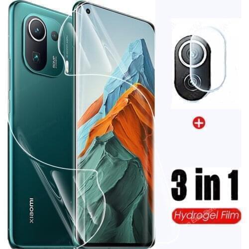 3 in 1 Hydrogel Film On For Xiaomi Mi 11 Pro Screen Protector For Xiomi 11i 11 Ultra Lite Light Protective Film Not Glass