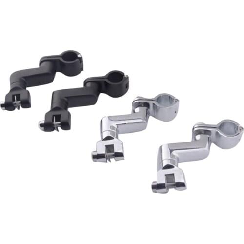 Chrome Foot Pegs Mount Clamp Engine Guards Longhorn Offset Foot Peg Mounts 1" 1.25" 1.5" Magnum Clamp For Harley Davidson