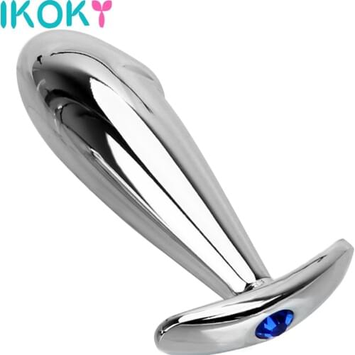 IKOKY Metal Anal Plug Adult Erotic Toys Anal Massage Butt Plug Dildo Sex Toys For Women Female Masturbation