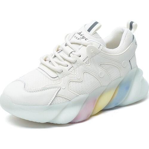 Summer New Fashion Ladies Sneakers Mesh Breathable Womens Shoes Comfortable Casual Thick-soled Running Shoes Designer Sneakers