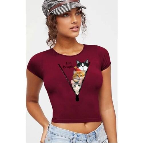 Summer Womens New T-shirt Cartoon Print Short Sleeve Slim Comfortable Home Leisure Gym Sports High-quality Womens Tops