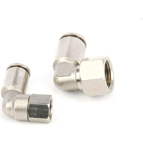 1pc PLF series trachea pneumatic inner wire elbow All copper nickel-plated quick-plug joint