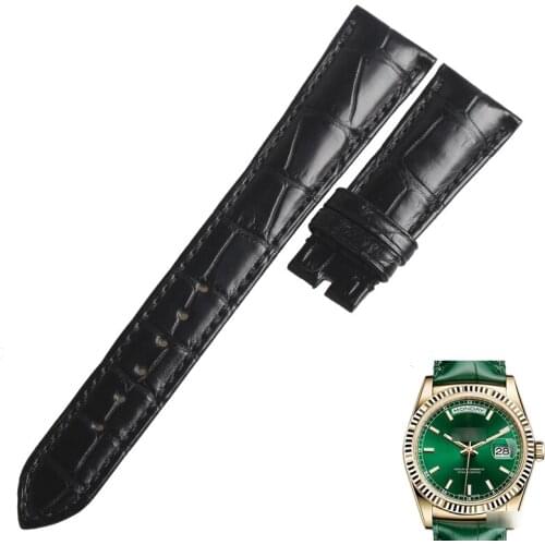 WENTULA watchband for Rolex 118138 alligator skin /crocodile grain watch bands