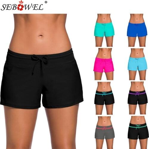 SEBOWEL Women Swim Boardshort Beach Surfing Quick Dry Lace Up Shorts Swimsuit Female Bikini Swim Joggers Wicking Sports Trunks