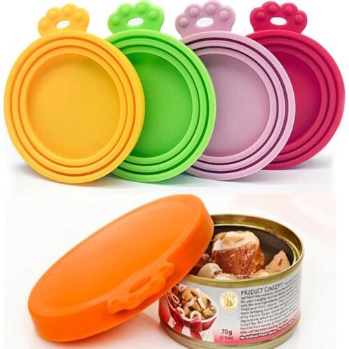 Silicone Canned Lid Sealed Feeders Food Can Lid For Dog Cat Storage Cover Lid Health Pet Daily Supplies