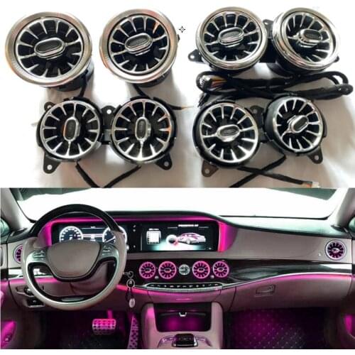 Front Rear Lamp 8pcs Ambient Light LED Console AC Condition Air Vent Outlet Turbine Trim Light For Mercedes-Benz S-Class W222