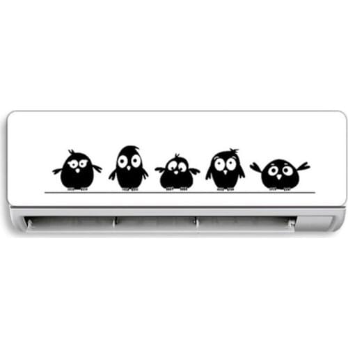Creative Air Conditioning Wall Sticker Cute Bird Stickers Personality Wall Sticker For Living Room Bedroom Glass Home Decor