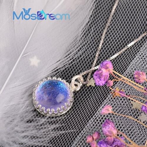ITSMOS Holy Ghost Gemstone Pendant Necklace Magic Elegant blue-violet gradient s925 silver Necklace for women Romantic Lucky G