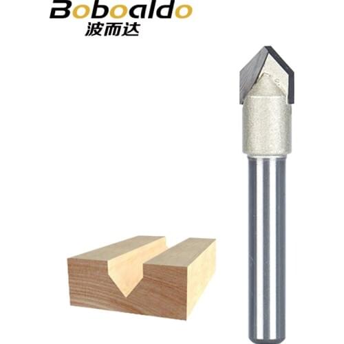 1pc 1/4" Shank V Type Slotting Cutter Professional Grade Router Bit For Wood V groove Tungsten Woodworking Carving Tool