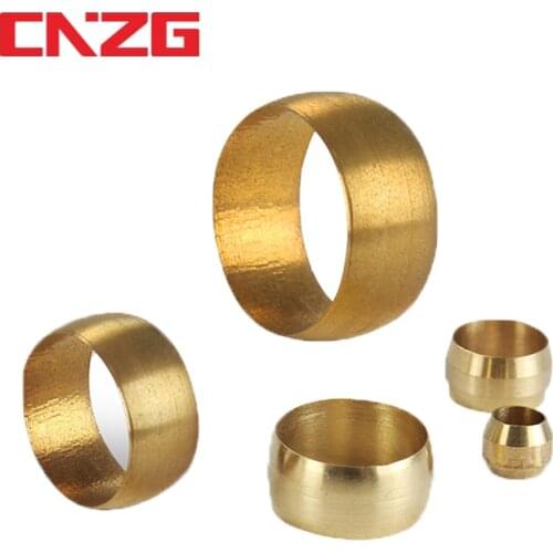 10pc Brass Double Taper Ferrule 4 6 8 10mm OD Compression Sleeve seal ring fittings Tube centralized lubrication system