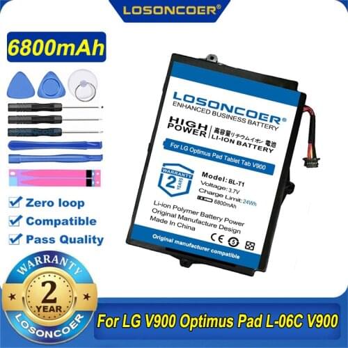 100% Original LOSONCOER BL-T1 SBPP0028901 6800mAh Battery For LG Optimus Pad V900 Optimus Pad L-06C V900 V909
