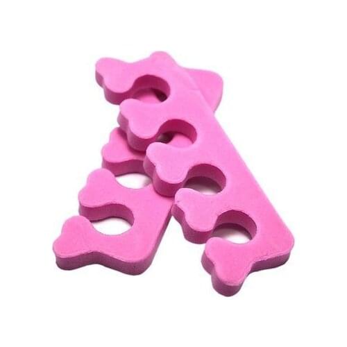 20 Pcs 10 Pairs Soft Toe Finger Separator Nail Art Pedicure Polish Care Pink